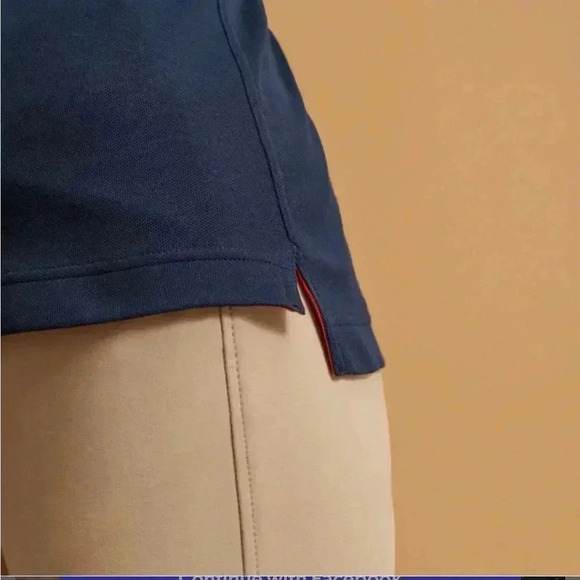 NWT Hermes Sellier Women’s Polo Short Sleeve Shirt Top Navy Blue L - Picture 6 of 15